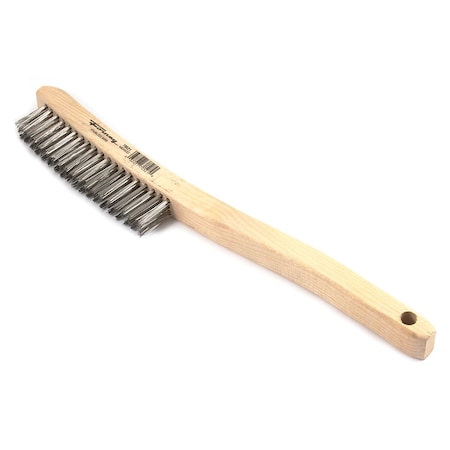 Forney Scratch Brush With Long Handle, Stainless, 3 X 19 Rows 70521